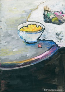Malerei | Tusche, Wachsmalkreide, Wasserfarben, Deckweiß | Flips und Farbtuben, Bonn | 1992